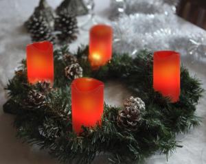 Star Trading Advent LED-Blockljus 4-Pack Röd