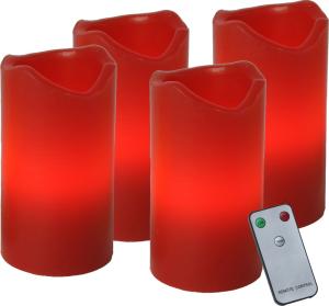 Star Trading Advent LED-Blockljus 4-Pack Röd