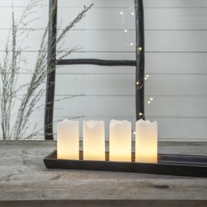 Star Trading Advent LED-Blockljus 4-Pack Vit