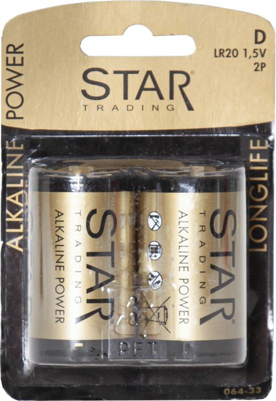 Star Trading Batteri D 1,5V Power Alkaline at lavanille