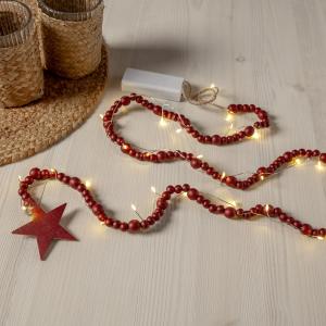 Star Trading Ljusslinga Inomhus Batteridriven Beady Röd