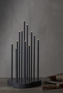 Star Trading Buzz Adventsljusstake Grå 12L 43cm