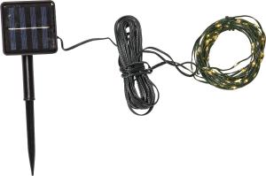 Star Trading Ljusslinga Solcell Grön Dew Drop Micro 7,4m