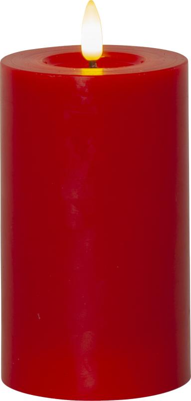 Blockljus LED Star Trading Flamme Flow Röd 7,5x15cm at lavanille