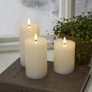 Star Trading Flamme Flow LED-Blockljus Vit 12,5cm