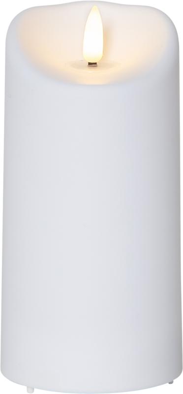Blockljus LED Utomhus Star Trading Flamme Vit 7,5x15cm at lavanille