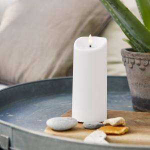 Blockljus LED Flamme Vit Utomhus 18cm Star Trading