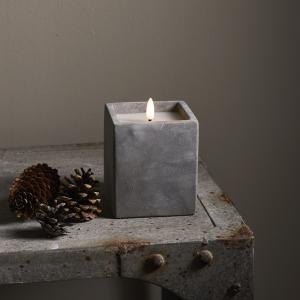 Star Trading Flamme Cem LED-Blockljus Grå 11,5cm