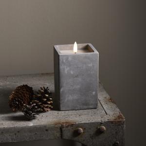 Star Trading Flamme Cem LED-Blockljus Grå 14,5cm