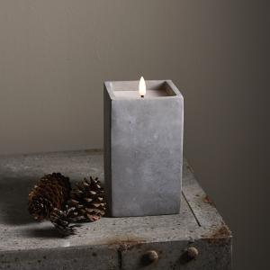 Star Trading Flamme Cem LED-Blockljus Grå 16,5cm