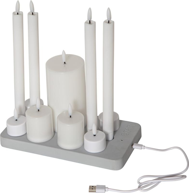 Star Trading Flamme Charge Mix LED-Ljus Vit at lavanille
