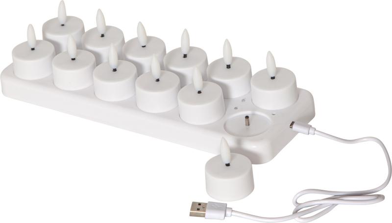 Star Trading Flamme Charge Värmeljus LED 12-Pack Vit at lavanille