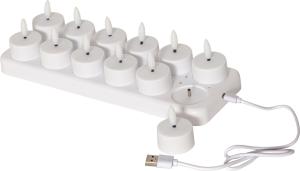 Star Trading Flamme Charge Värmeljus LED 12-Pack Vit