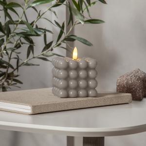 Star Trading Flamme Dot Blockljus LED Grå 9,5cm