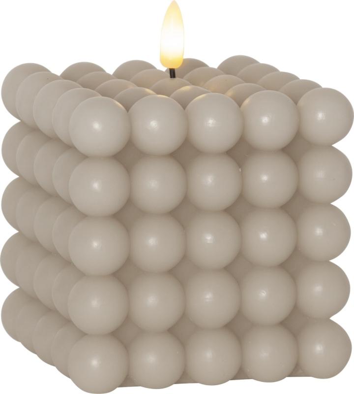 Blockljus LED Star Trading Flamme Dot Beige 10x12,5cm at lavanille