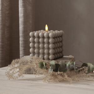 Star Trading Flamme Dot Blockljus LED Grå 12,5cm