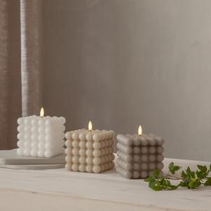 Star Trading Flamme Dot Blockljus LED Beige 12,5cm