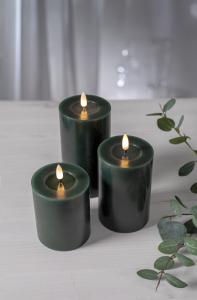 Star Trading Flamme Flow LED-Blockljus Grön 15cm