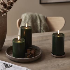 Star Trading Flamme Flow LED-Blockljus Grön 12,5cm