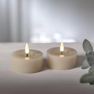 Star Trading Flamme Flow Värmeljus LED 2-Pack Beige 5,5cm