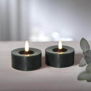 Star Trading Flamme Flow Värmeljus LED 2-Pack Grön 5,5cm