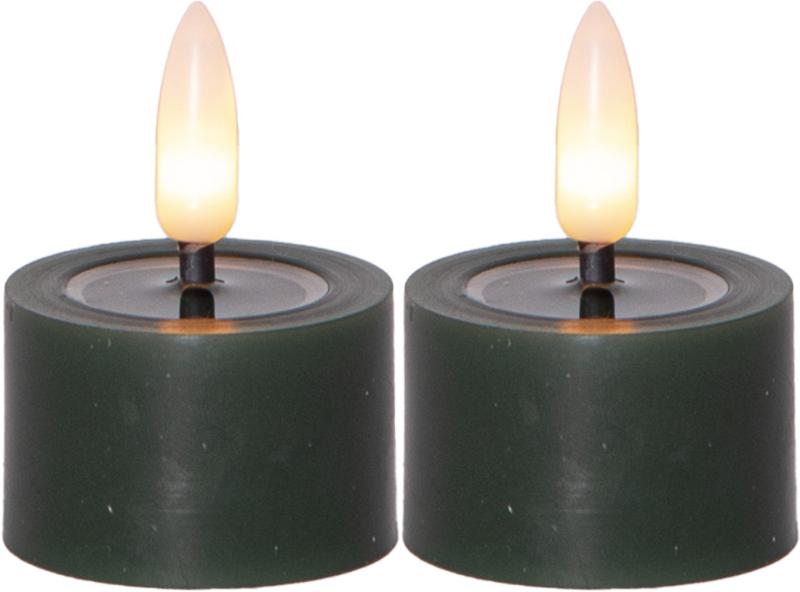 Star Trading Flamme Flow Värmeljus LED 2-Pack Grön 5cm at lavanille