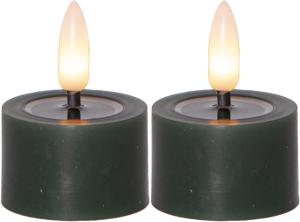 Star Trading Flamme Flow Värmeljus LED 2-Pack Grön 5cm