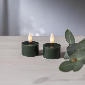 Star Trading Flamme Flow Värmeljus LED 2-Pack Grön 5cm