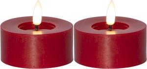 Star Trading Flamme Flow Värmeljus LED 2-Pack Röd 5,5cm