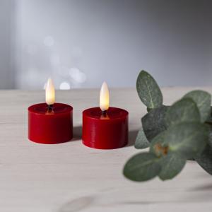 Star Trading Flamme Flow Värmeljus LED 2-Pack Röd 5cm