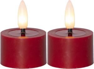 Star Trading Flamme Flow Värmeljus LED 2-Pack Röd 5cm