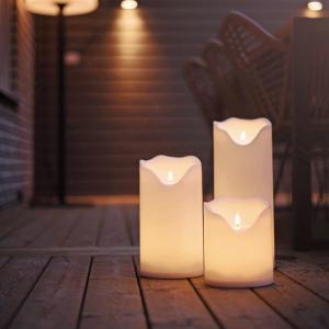 Star Trading Flamme Grand Blockljus LED Utomhus Vit 40cm