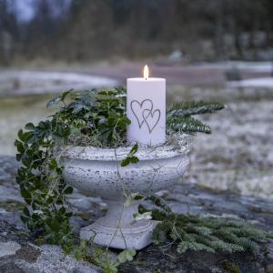 Gravljus Vit Star Trading Flamme Heart 14cm