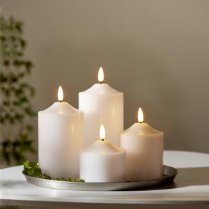 Star Trading Flamme LED-Blockljus Vit 15cm