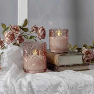 Star Trading Flamme Romb LED-Ljus Rosa 10cm