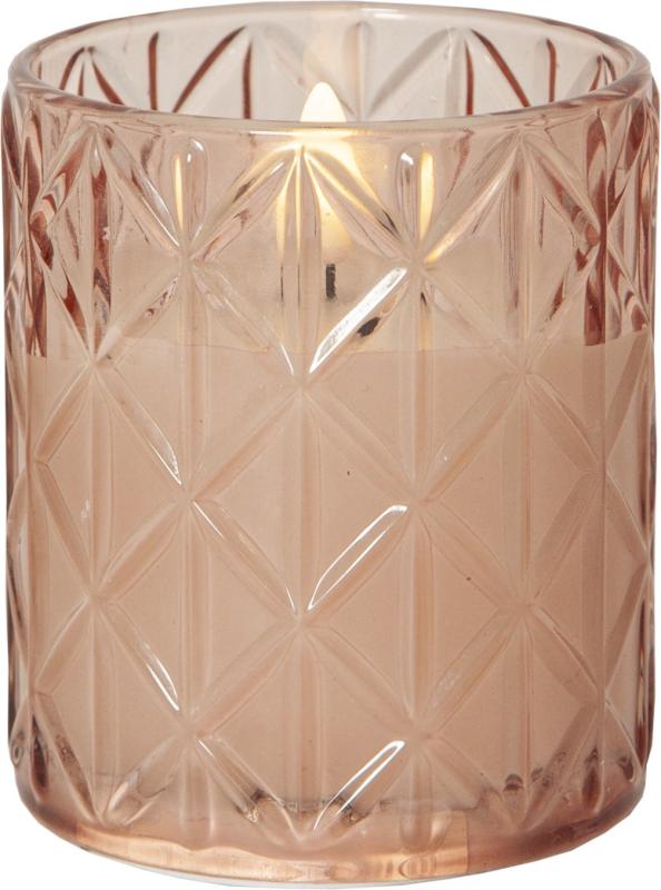 Star Trading Flamme Romb LED-Ljus Rosa 10cm at lavanille