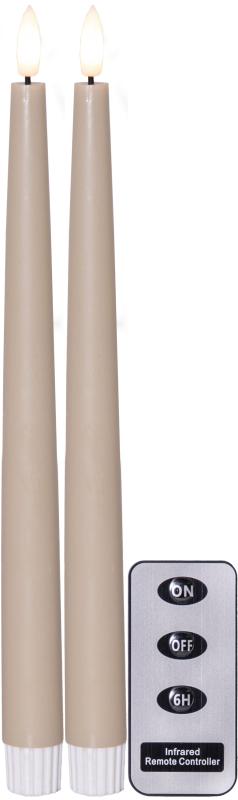 Star Trading Flamme Slim Antikljus LED Beige 2-Pack 28,5cm at lavanille