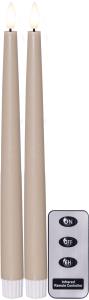 Star Trading Flamme Slim Antikljus LED Beige 2-Pack 28,5cm