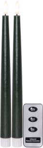 Star Trading Flamme Slim Antikljus LED Grön 2-Pack 28,5cm