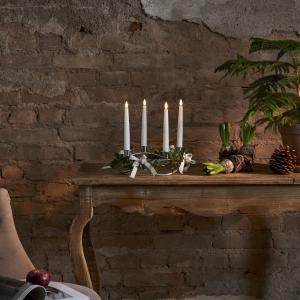 Star Trading Flamme Antikljus LED 4-Pack 20cm Vit