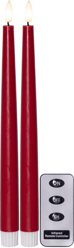 Star Trading Flamme Slim Antikljus LED Röd 2-Pack 28,5cm at lavanille