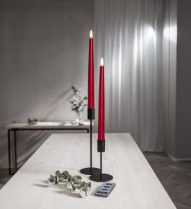 Star Trading Flamme Slim Antikljus LED Röd 2-Pack 28,5cm