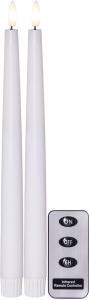 Star Trading Flamme Slim Antikljus LED Vit 2-Pack 28,5cm