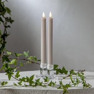 Star Trading Flamme Stripe Antikljus LED Beige 2-Pack