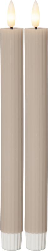 Star Trading Flamme Stripe Antikljus LED Beige 2-Pack at lavanille