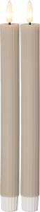 Star Trading Flamme Stripe Antikljus LED Beige 2-Pack