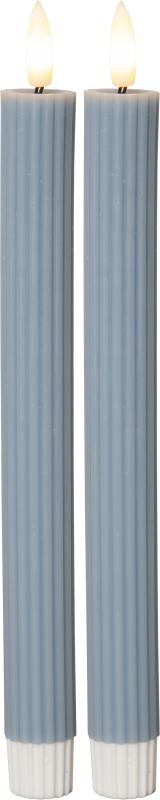 Star Trading Flamme Stripe Antikljus LED Blå 2-Pack at lavanille