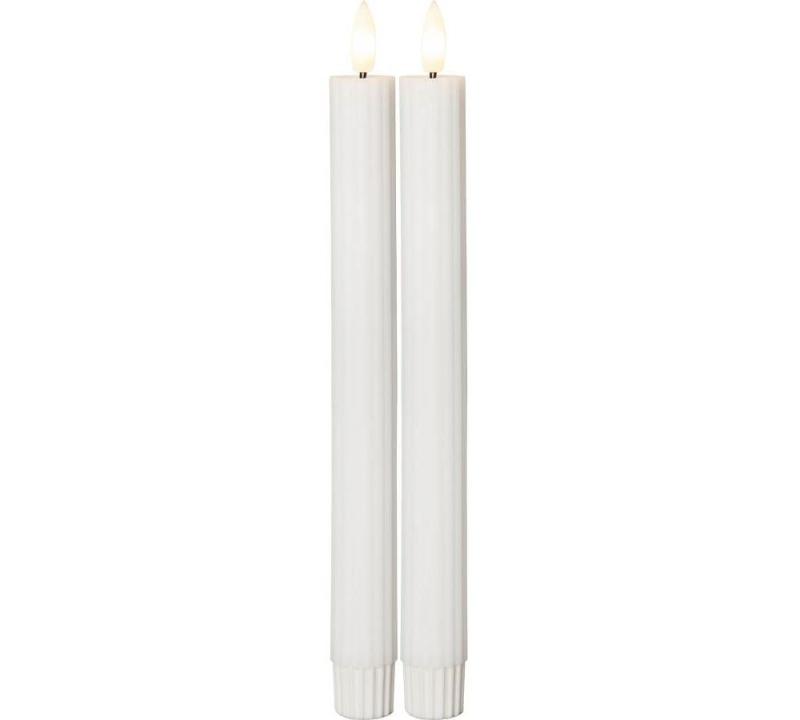 Star Trading Flamme Stripe Antikljus LED Vit 25cm 2-Pack at lavanille