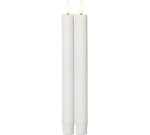 Star Trading Flamme Stripe Antikljus LED Vit 25cm 2-Pack