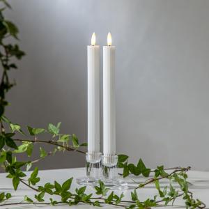 Star Trading Flamme Stripe Antikljus LED Vit 25cm 2-Pack